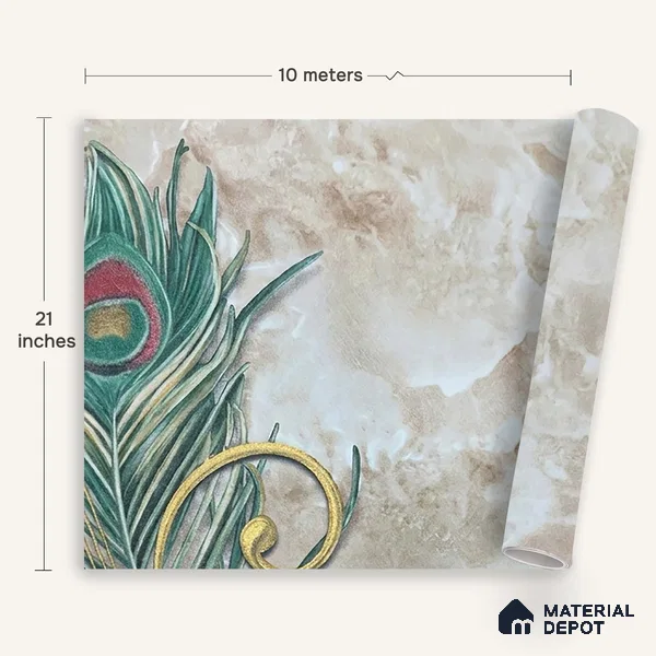 MH 212 | 10 Meter x 21 Inches Patterned Look Wallpaper - 57.37 Sq. Ft.