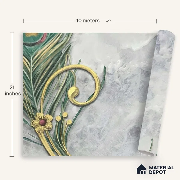 MH 213 | 10 Meter x 21 Inches Patterned Look Wallpaper - 57.37 Sq. Ft.