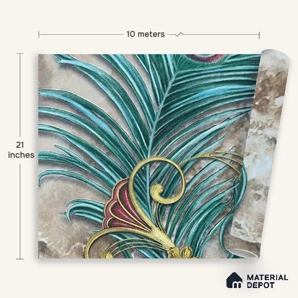 MH 214 | 10 Meter x 21 Inches Patterned Look Wallpaper - 57.37 Sq. Ft.