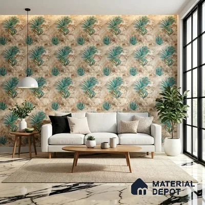 MH 214 | 10 Meter x 21 Inches Patterned Look Wallpaper - 57.37 Sq. Ft.