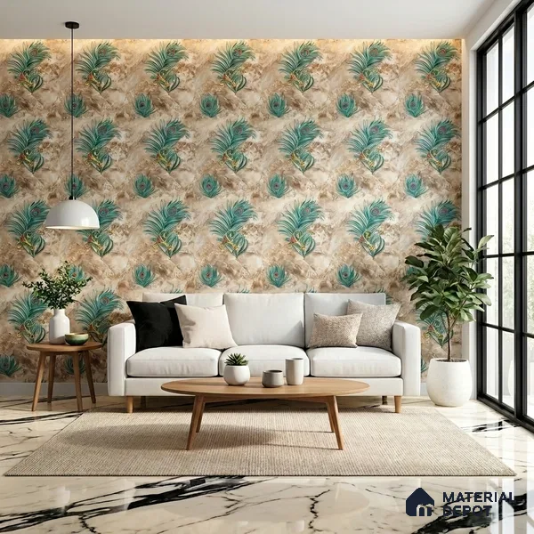 MH 214 | 10 Meter x 21 Inches Patterned Look Wallpaper - 57.37 Sq. Ft.