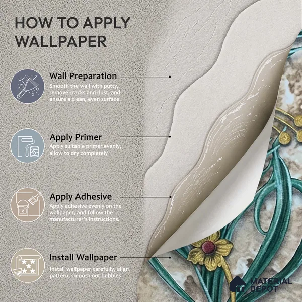 MH 214 | 10 Meter x 21 Inches Patterned Look Wallpaper - 57.37 Sq. Ft.