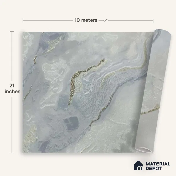 MH 209 | 10 Meter x 21 Inches Marble Look Wallpaper - 57.37 Sq. Ft.