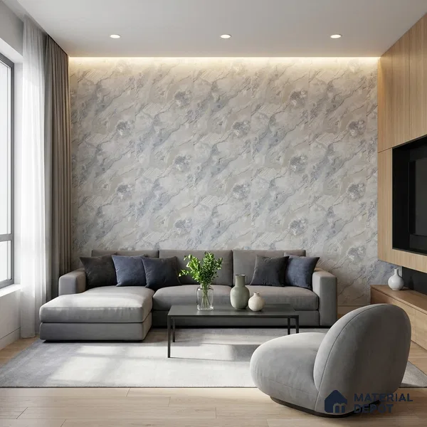 MH 209 | 10 Meter x 21 Inches Marble Look Wallpaper - 57.37 Sq. Ft.