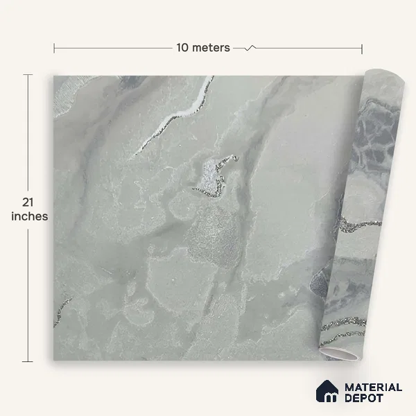 MH 210 | 10 Meter x 21 Inches Marble Look Wallpaper - 57.37 Sq. Ft.