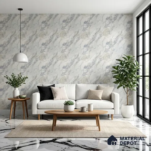 MH 210 | 10 Meter x 21 Inches Marble Look Wallpaper - 57.37 Sq. Ft.