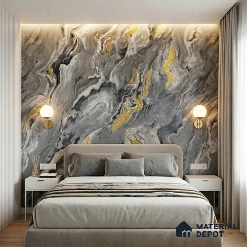 MH 260 | 10 Meter x 21 Inches Marble Look Wallpaper - 57.37 Sq. Ft.
