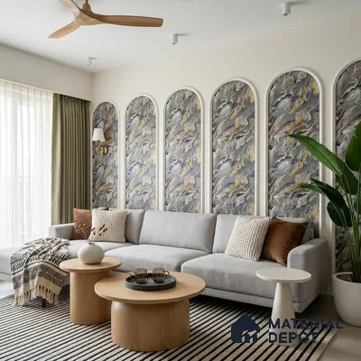 MH 260 | 10 Meter x 21 Inches Marble Look Wallpaper - 57.37 Sq. Ft.
