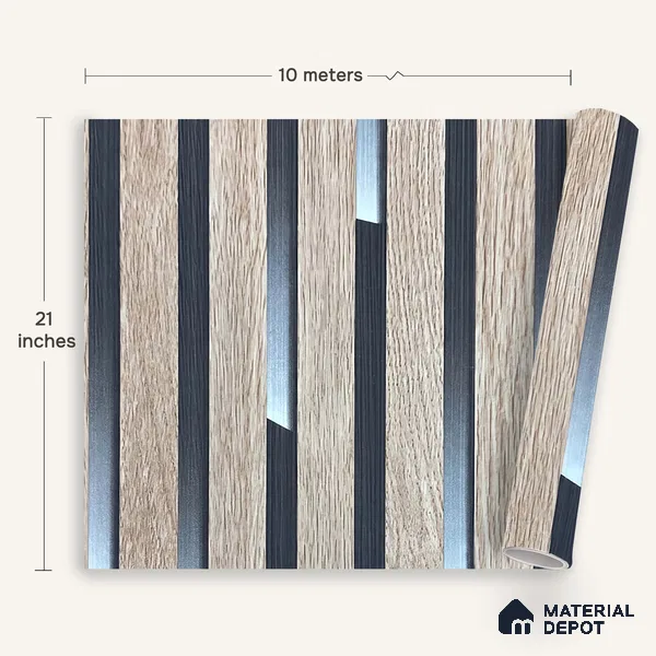MH 254 | 10 Meter x 21 Inches Wood Look Wallpaper - 57.37 Sq. Ft.