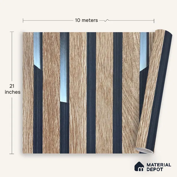 MH 255 | 10 Meter x 21 Inches Wood Look Wallpaper - 57.37 Sq. Ft.