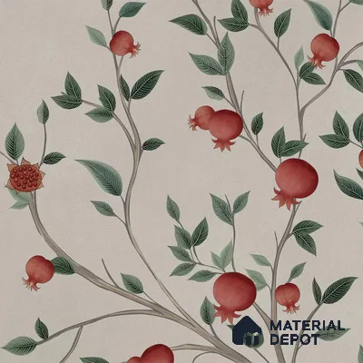 Rang Baag Indian Handmade Wallpaper for Homes | Pomegranate | Customised Size Wallpaper