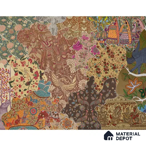 Rang Rali, Indian Handmade Wallpaper | Customised Size Wallpaper