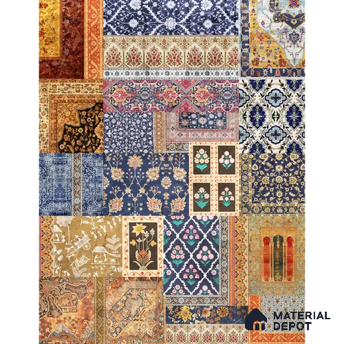 Banaras, Indian Carpet Design Customised Handmade Wallpaper