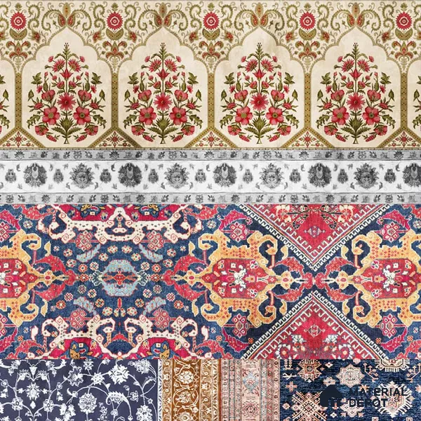 Banaras, Indian Carpet Design Customised Canvas Wallpaper