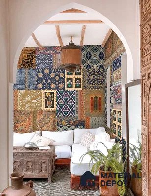 Banaras, Indian Carpet Design Customised Canvas Wallpaper