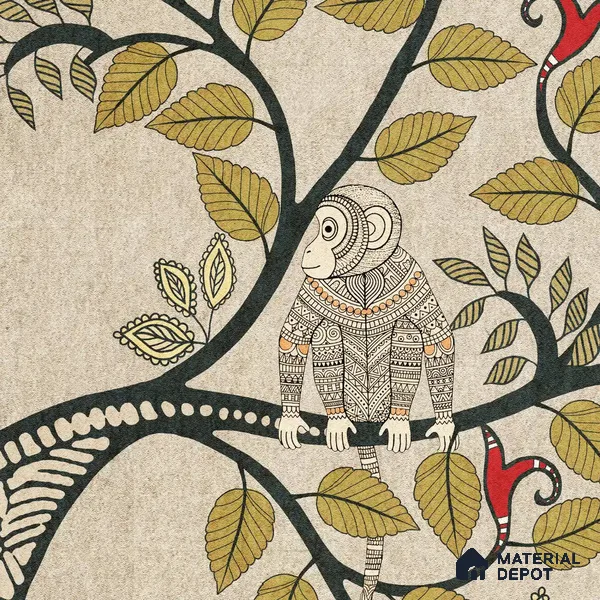 Anant Vriksha — Tree of Life Kalamkari Canvas Wallpaper