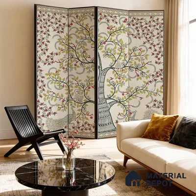 Anant Vriksha — Tree of Life Kalamkari Canvas Wallpaper