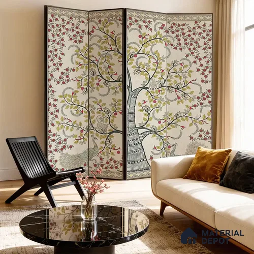 Anant Vriksha — Tree of Life Kalamkari Sandstone Wallpaper