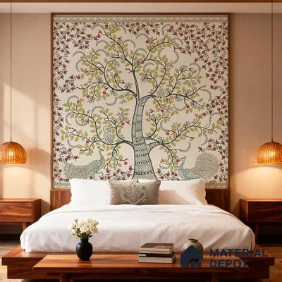 Anant Vriksha — Tree of Life Kalamkari Sandstone Wallpaper