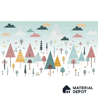 Pastel Jungle Fun Kids Soft Feel Wallpaper