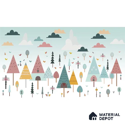 Pastel Jungle Fun Kids Soft Feel Wallpaper