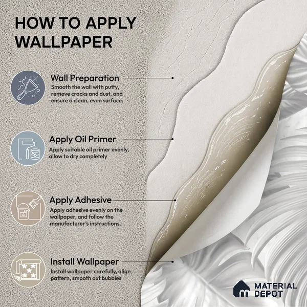 52524-1 | White Embossed Leaves Floral Wallpaper - 5 Meter x 42 Inches, 57.41 Sq. Ft.