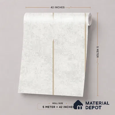 52518-1 | Off-White Vertical Line Plaster Patterned Wallpaper - 5 Meter x 42 Inches, 57.41 Sq. Ft.