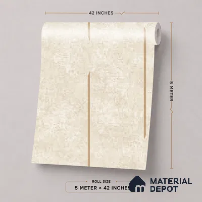 52518-2 | Warm Beige Vertical Line Plaster Patterned Wallpaper - 5 Meter x 42 Inches, 57.41 Sq. Ft.