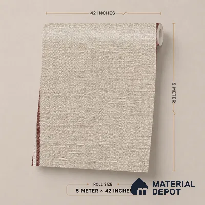 52514-5 | Maroon & Beige Vertical Stripe Patterned Wallpaper - 5 Meter x 42 Inches, 57.41 Sq. Ft.