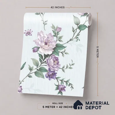 52513-3 | Blue Peony Trail Floral Wallpaper - 5 Meter x 42 Inches, 57.41 Sq. Ft.