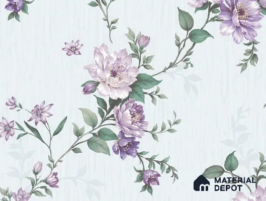 52513-3 | Blue Peony Trail Floral Wallpaper - 5 Meter x 42 Inches, 57.41 Sq. Ft.