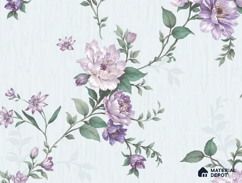 52513-3 | Blue Peony Trail Floral Wallpaper - 5 Meter x 42 Inches, 57.41 Sq. Ft.