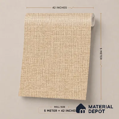 52507-4 | 5 Meter x 42 Inches Fabric Look Wallpaper - 57.41 Sq. Ft.