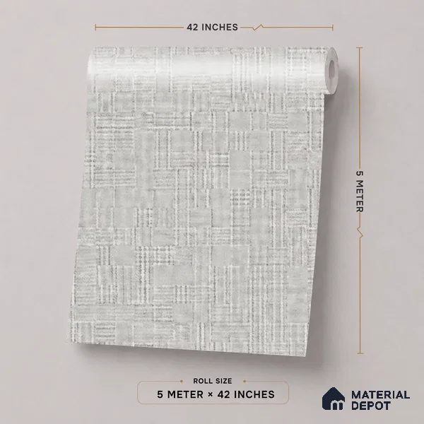 52507-5 | 5 Meter x 42 Inches Fabric Look Wallpaper - 57.41 Sq. Ft.
