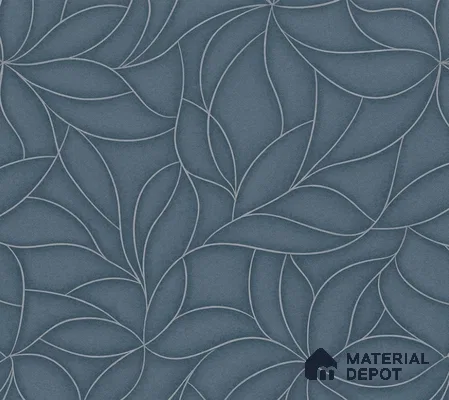52506-4 | Navy Blue Leaf Outline Scatter Patterned Wallpaper - 5 Meter x 42 Inches, 57.41 Sq. Ft.