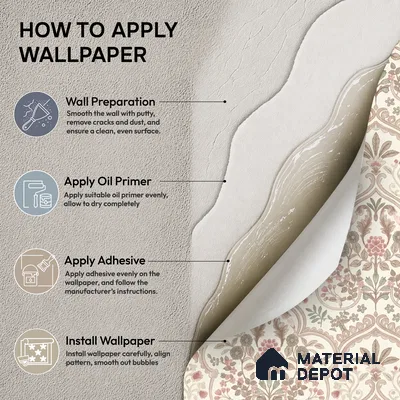 52502-1 | Cream & Red Floral Damask Patterned Wallpaper - 5 Meter x 42 Inches, 57.41 Sq. Ft.