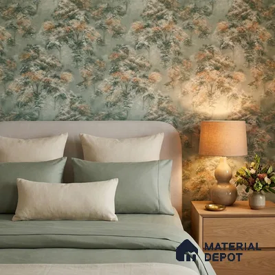 52501-1 | Green Misty Forest Floral Wallpaper - 5 Meter x 42 Inches, 57.41 Sq. Ft.