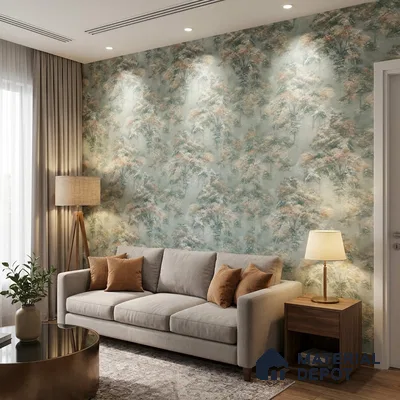 52501-1 | Green Misty Forest Floral Wallpaper - 5 Meter x 42 Inches, 57.41 Sq. Ft.