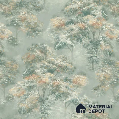 52501-1 | Green Misty Forest Floral Wallpaper - 5 Meter x 42 Inches, 57.41 Sq. Ft.