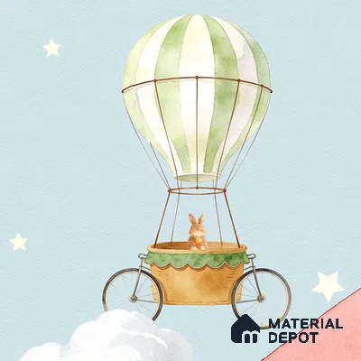 Rainbow Hot Air Balloons Kids Handmade Wallpaper