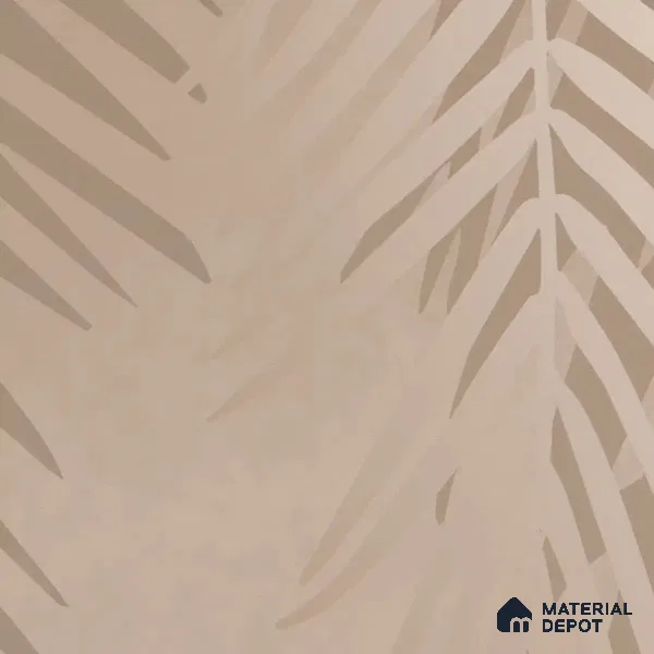 Hanging Tropical Leaves Canvas Wallpaper, Beige