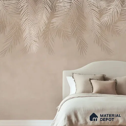 Hanging Tropical Leaves Soft Feel Wallpaper, Beige