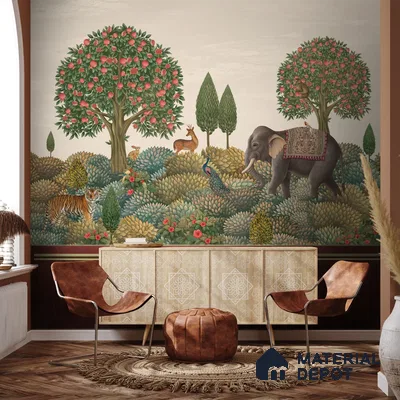 Rajasi Van, Indian Design Canvas Customised Wallpaper