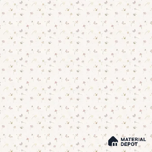 Dancing Petals Kids Room White Sandstone Wallpaper