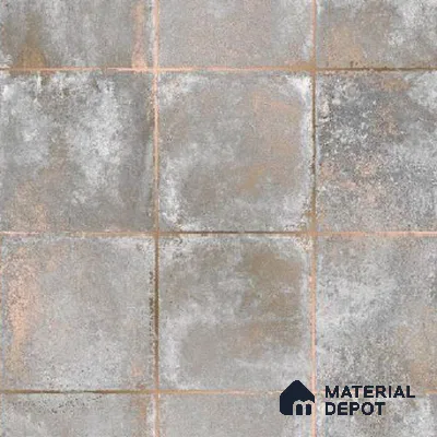 WS 2001 | Grey Copper Weathered Tile Non Woven Geometric Wallpaper - 10 Meter x 21 Inches, 57.41 Sq. Ft. (Min. 15% Wastage)