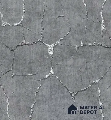 WS 2007 | Silver Grey Crackle Marble Tile Non Woven Patterned Wallpaper - 10 Meter x 21 Inches, 57.41 Sq. Ft. (Min. 15% Wastage)