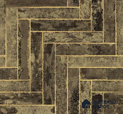 WS 2016 | Brown Herringbone Tile Non Woven Geometric Wallpaper - 10 Meter x 21 Inches, 57.41 Sq. Ft. (Min. 15% Wastage)