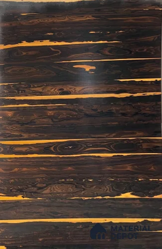 Ziricote Horizontal 2440x1220 mm Silicon Natural Veneer - 3.7 mm