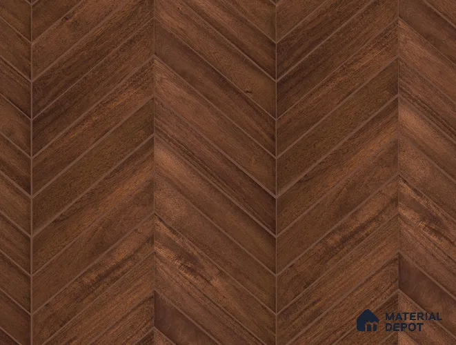 Chevron Engineered Floor EF 00067 Patternia Brown Walnut 20 x 4 inch (510x90 mm) - 15 mm | 100% Sustainable | 3 mm Top Layer | 25 Year Warranty | Eco Friendly | Suitable with Underfloor Heating