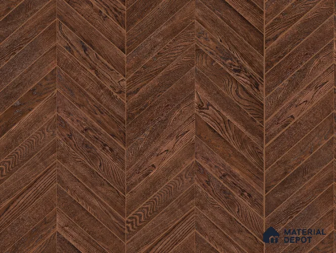 Chevron Engineered Floor EF 00067 E Patternia Smokey Chocolate Oak 20 x 4 inch (510x90 mm) - 15 mm | 100% Sustainable | 3 mm Top Layer | 25 Year Warranty | Eco Friendly | Suitable with Underfloor Heating
